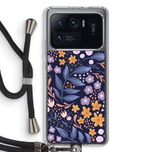 Flowers with blue leaves: Xiaomi Mi 11 Ultra Transparant Hoesje met koord