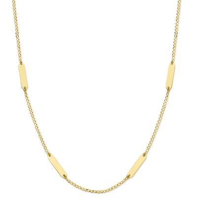 Ketting Graveerplaatjes (4) geelgoud 1,6 mm 41-45 cm