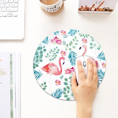 Printed Flamingo Pattern Circular Mouse Pad Diameter: 22cm