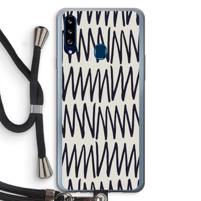 Marrakech Zigzag: Samsung Galaxy A20s Transparant Hoesje met koord