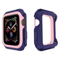 Smart Watch schokbestendig twee kleur beschermende case voor Apple Watch serie 3 42mm (roze blauw)