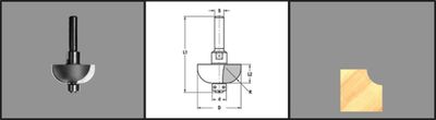 Trasco halfholprofielfrees HM 37.4mm R=12.7