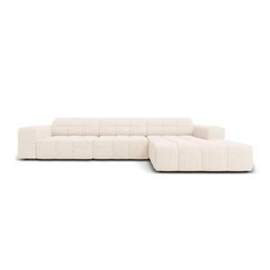 Cosmopolitan Design Chicago Hoekbank met Chaise Longue Rechts - Chenille - Crème