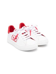 DSQUARED2 KIDS baskets lacées à logo imprimé - Blanc