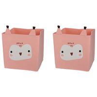 2x stuks opbergmand vilt kinderkamer - dieren thema uil - 32 x 32 x 32 cm