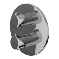 Afbouwdeel IVY Pact Inbouwthermostaat Stop-Omstel Met Rond Rozet Chroom IVY