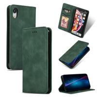 Retro huid voelen Business magnetische horizontale Flip lederen case voor iPhone XR (Army Green)