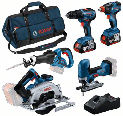 Bosch Blauw | Combopack | 5 machines | 18V | 3 x 5.0Ah + snellader | In tas - 0615A5003D