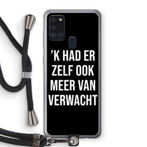 Meer verwacht - Zwart: Samsung Galaxy A21s Transparant Hoesje met koord