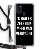 Meer verwacht - Zwart: Samsung Galaxy A21s Transparant Hoesje met koord