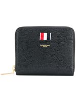 Thom Browne porte-monnaie en cuir grainé à fermeture zippée tout autour - Noir - thumbnail