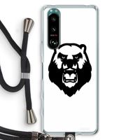 Angry Bear (white): Sony Xperia 5 III Transparant Hoesje met koord Angry Bear (white): Sony Xperia 5 III Transparant Hoesje met koord