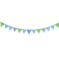 Goki katoenen vlaggenlijn blauw/groen Goki katoenen vlaggenlijn blauw/groen