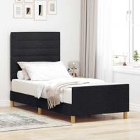 Bedframe met hoofdeinde Zwart 100 x 200 cm Stof