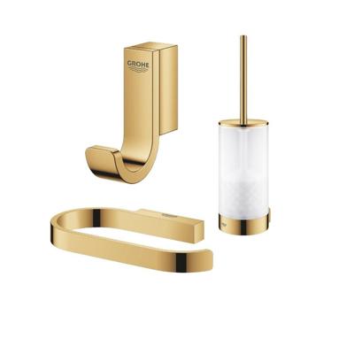 Grohe Selection Toiletaccessoires - closethouder - zonder klep - closetborstelset - handdoekhaak - cool sunrise glans (goud) SW500120/SW500098/SW500028