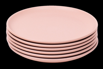 Set van 6 gebaksbordjes - 16 cm - Madeira - roze - Portugees stoneware