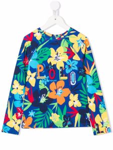 Ralph Lauren Kids t-shirt à fleurs - Bleu