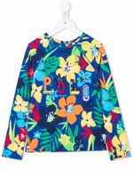 POLO RALPH LAUREN KIDS t-shirt à fleurs - Bleu - thumbnail