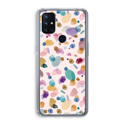 Terrazzo Memphis Pink: OnePlus Nord N10 5G Transparant Hoesje