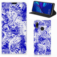 Mobiel BookCase Huawei P Smart (2019) Angel Skull Blauw