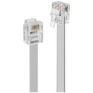 LINDY Telefoon (analoog) Aansluitkabel [1x RJ12-stekker 6p6c - 1x RJ12-stekker 6p6c] 15 m Grijs