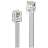 LINDY Telefoon (analoog) Aansluitkabel [1x RJ12-stekker 6p6c - 1x RJ12-stekker 6p6c] 15 m Grijs