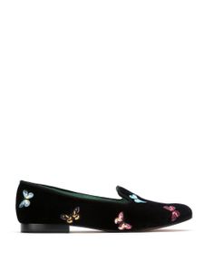 Blue Bird Shoes mocassins Borboleta en velours - Noir