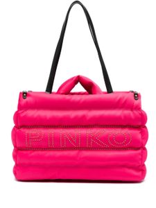 PINKO sac à main matelassé à logo embossé - Rose