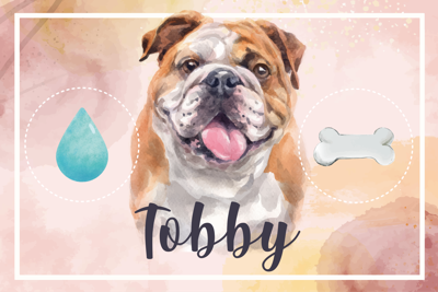 Bulldog water en voer vinyl tapijt