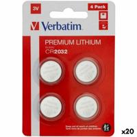 Batterijen Verbatim CR2032 4 Onderdelen 20 Stuks 3V