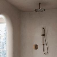 Regendouche set SaniClear Antique | Inbouw | 30 cm | Thermostaatkraan | Rond | Verouderd messing