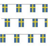 3x Papieren vlaggenlijn Zweden landen decoratie   -