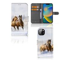 iPhone 14 Plus | Telefoonhoesje | Met pasjeshouder | Paarden