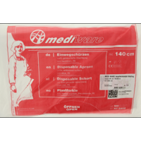 Wegwerpschort PE wit 140 x 80cm 100 Stuks