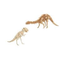 Houten 3D dino puzzel bouwpakket set T-rex en Apatosaurus/langnek - 3D puzzels - thumbnail