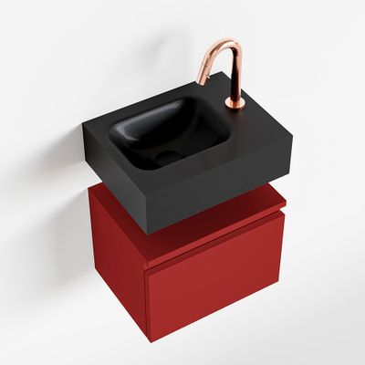 Toiletmeubel Mondiaz Andor | 40 cm | Meubelkleur Fire | Lex vrijhangend wastafel Urban Links | 1 kraangat Toiletmeubel Mondiaz Andor | 40 cm | Meubelkleur Fire | Lex vrijhangend wastafel Urban Links | 1 kraangat