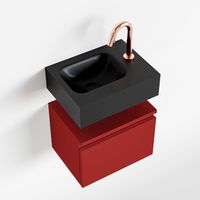 Toiletmeubel Mondiaz Andor | 40 cm | Meubelkleur Fire | Lex vrijhangend wastafel Urban Links | 1 kraangat