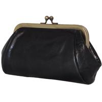 Leather Design Beugel Portemonnee / Beursje Zwart