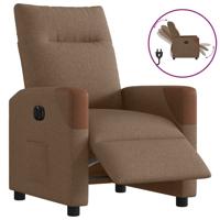 Fauteuil verstelbaar elektrisch stof bruin