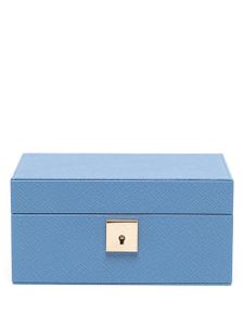 Smythson boîte à bijoux en cuir - Bleu