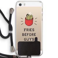 Fries before guys: iPhone 5 / 5S / SE Transparant Hoesje met koord