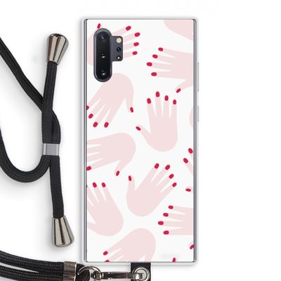 Hands pink: Samsung Galaxy Note 10 Plus Transparant Hoesje met koord