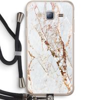 Goud marmer: Samsung Galaxy J3 (2016) Transparant Hoesje met koord