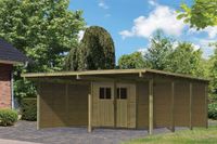 Karibu | Dubbele Carport Eco 2 met Berging Klein | Variant B