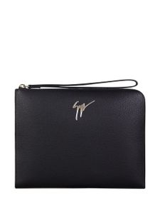 Giuseppe Zanotti pochette à plaque logo - Noir