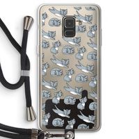 Poezen: Samsung Galaxy A8 (2018) Transparant Hoesje met koord