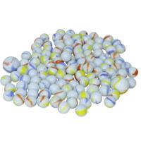 Gerimport Knikkers in netje - 120x - glas - wit - multi kleuren - buiten spelen