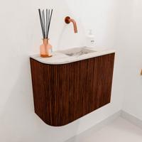 Toiletmeubel Mondiaz Joya Dlux | 51.6 cm | Meubelkleur Ruby | Faye wastafel Nata Wasbak Rechts | Zonder kraangat(en)