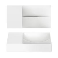 Clou Vale fonteinen keramiek fontein 38x19x7cm zonder kraangat links Wit mat CL/03.02161.L