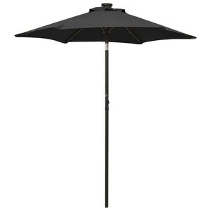 vidaXL Parasol met LED-verlichting 200x211 cm aluminium zwart